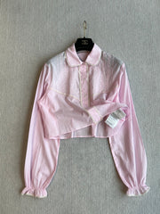 PRADA PINK CROPPED BUTTON-UP SHIRT