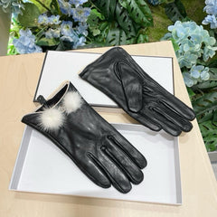 GLOVES IN BLACK LAMBSKIN WITH LAMB FUR 463823