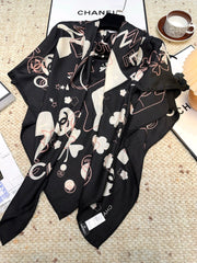 CHANEL 25S SCARF 140 CM IN CASHMERE SILK 943926