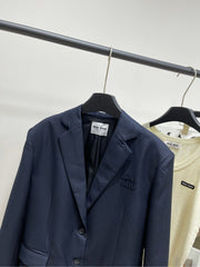 MIUMIU NAVY CHECKED SUIT 224381