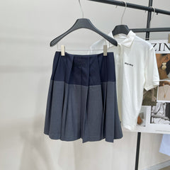 MIUMIU PLEATED LOW-BACK SIDE-SLIT MIDI SKIRT 275985