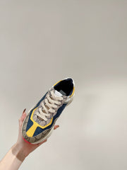 GG RHYTON TRAINER LIGHT BROWN AND LEMON CALFSKIN