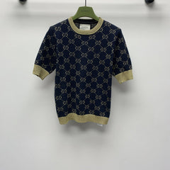 GUCCI SHORT-SLEEVE KNIT TOP 257396