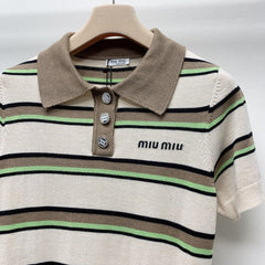 MIUMIU KNIT POLO SHIRT 268105