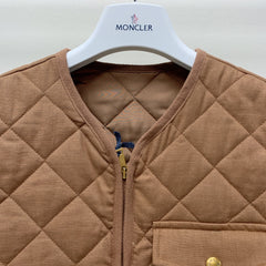 MONCLER 25S DOWN VEST IN BROWN 080