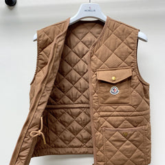 MONCLER 25S DOWN VEST IN BROWN 080