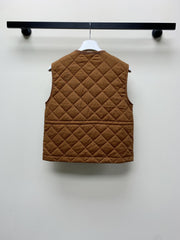 MONCLER 25S DOWN VEST IN BROWN 080