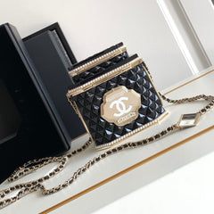 CC 12 TEA BOX MINAUDIERE BAG IN BLACK RESIN