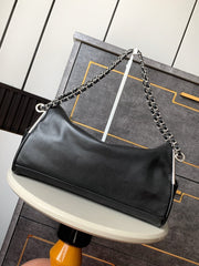 CHANEL 25S HOBO BAG 40 CM IN BLACK SMOOTH CALFSKIN