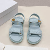 DIOR BACK-STRAP SANDALS 25S IN PASTEL BLUE CALFSKIN