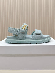 DIOR BACK-STRAP SANDALS 25S IN PASTEL BLUE CALFSKIN