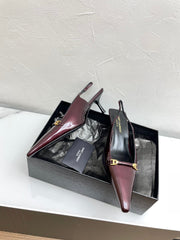 CARINE SLINGBACK PUMPS 45 IN PATENT MAROON LEATHER