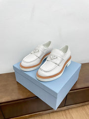 PRA CHOCOLATE LOAFERS WHITE CALFSKIN
