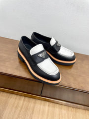 PRA CHOCOLATE LOAFERS BLACK AND WHITE CALFSKIN
