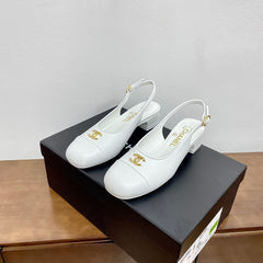 HIGH SLINGBACKS WHITE CALFSKIN