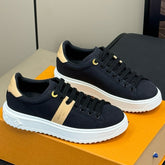 LV TIME OUT SNEAKER IN BLACK MIX MACAROON GOLD CANVAS
