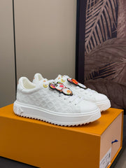 TIME OUT SNEAKER IN WHITE EMBOSSED MONOGRAM CALFSKIN