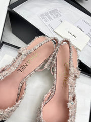 CC SLINGBACK 25S 65 MM IN LIGHT PINK TWEED