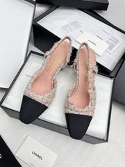 CC SLINGBACK 25S 65 MM IN LIGHT PINK TWEED