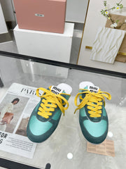 GYMNASIUM SNEAKERS MULES PERSIAN SUEDE AND DARK GREEN TECHNICAL FABRIC