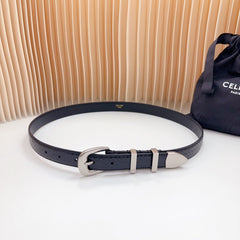 Medium Western Belt 25mm Black Snake Embossed Calfskin Shw