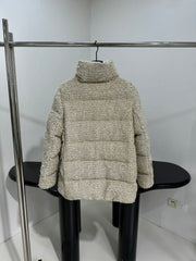 MONCLER 25S COCHELLE TWEED MID-LENGTH DOWN JACKET 202