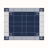 AVALON III THROW BLANKET 175 CM IN NAVY BLUE WOOL AND CASHMERE 351741