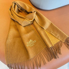UNIE BRODEE GM MUFFLER IN COPPER BROWN CASHMERE