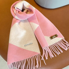 SCARF 150 CM IN BABY PINK MIX WHITE CASHMERE
