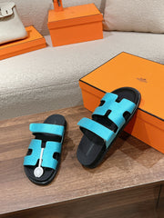 CHYPRE SANDAL BLACK MIX SKY CALFSKIN