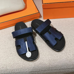 CHYPRE SANDAL BLACK MIX LIGHT BERRY CALFSKIN