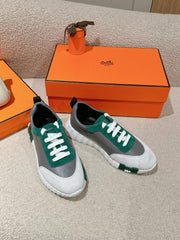 MAINLAND SNEAKER IN PALE GRAY SUEDE AND MOUSE GRAY CALFSKIN