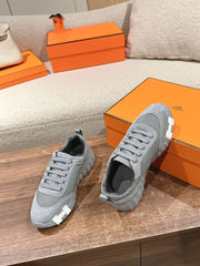 MAINLAND SNEAKER IN MOUSE GRAY SUEDE AND BREATHABLE MESH FABRIC