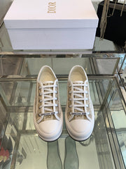 WALK'N PLATFORM SNEAKER CAMEL BEIGE OBLIQUE EMBROIDERED COTTON