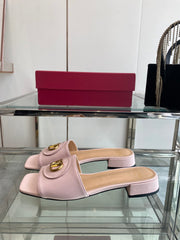 VLTN HIGH HEEL 25S 30 MM IN LIGHT PINK LAMBSKIN WITH GOLD HARDWARE