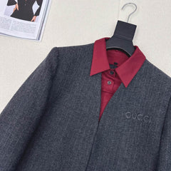 Gucci Patchwork Suit Jacket Encora Red Cotton