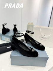 PRA NAPPA MARY JANE PUMPS BLACK SATIN