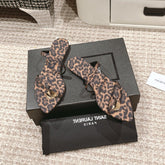 SL TANGER SLIDES LEOPARD SATIN