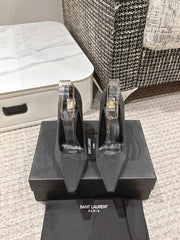 HIGH PUMP 9 CM IN BLACK SATIN