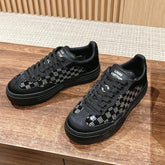 LV GROOVY SNEAKER IN BLACK DAMIER STRASS AND CALFSKIN