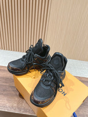 LV ARCHLIGHT SNEAKER IN BLACK CANVAS AND CHOCOLATE BROWN MONOGRAM CALFSKIN