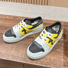 FENDI MATCH TRAINER IN MULTICOLOR CALFSKIN AND HIGH-DENSIITY FABRIC