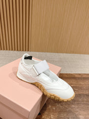 BALLET SHOES IN WHITE LAMBSKIN AND FABRIC ANTI-SLIP RUBBER SOLE