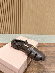 FISHERMAN BUCKLE SANDALS IN COCOA BROWN LAMBSKIN