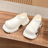 GRAFFITI THICK-SOLED CHEF SHOES IN WHITE RUBBER