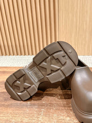 GRAFFITI THICK-SOLED CHEF SHOES IN BROWN RUBBER