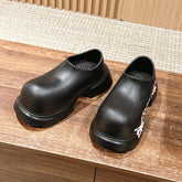 GRAFFITI THICK-SOLED CHEF SHOES IN BLACK RUBBER