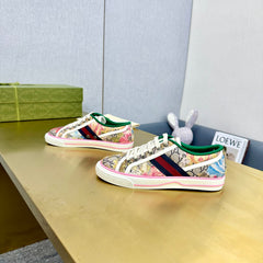 GG TENNIS 1977 TRAINER CANVAS WITH FLOWERS MOTIF