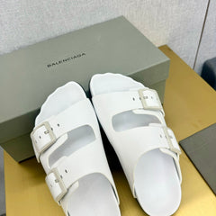 BIRKENSTOCK SLIPPERS IN WHITE CALFSKIN