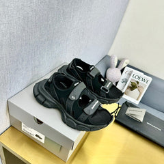 3XL SPORTY SANDALS IN BLACK POLYURETHANE, POLYESTER AND TPU